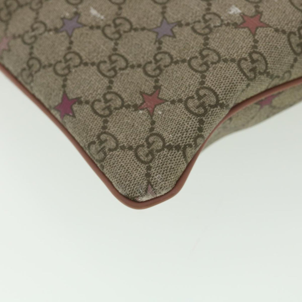 GUCCI GG Canvas Star Shoulder Bag PVC Leather Beige Pink 295257 tb525