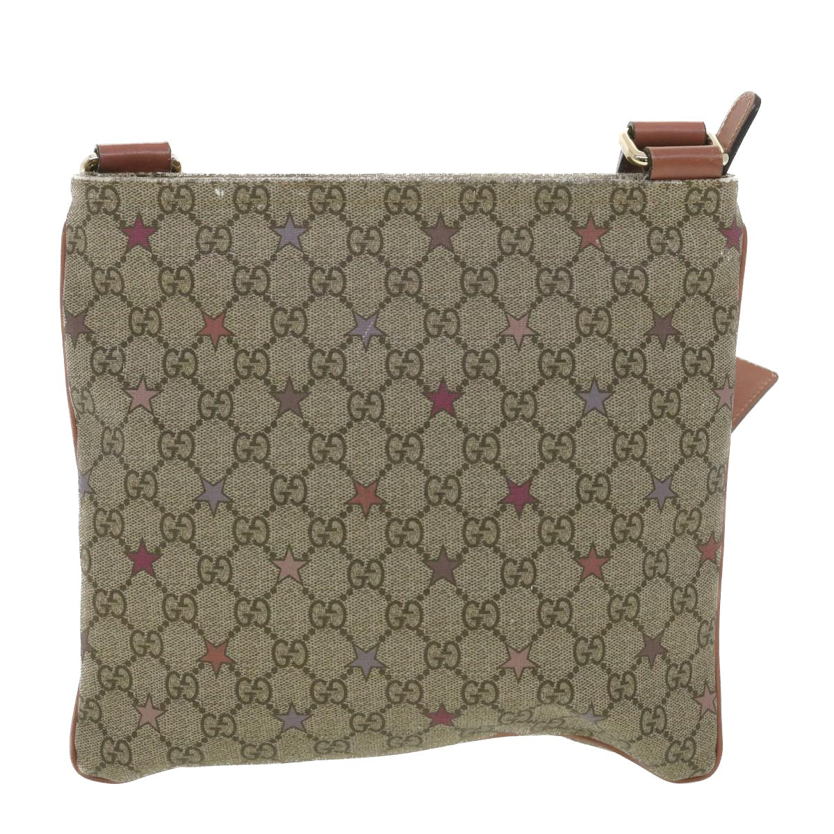 GUCCI GG Canvas Star Shoulder Bag PVC Leather Beige Pink 295257 tb525