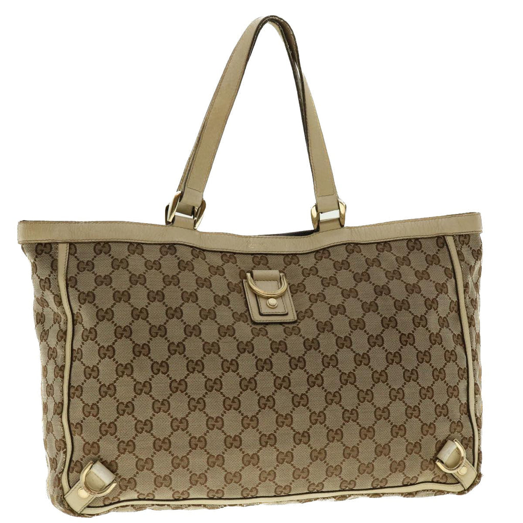 GUCCI GG Canvas Abbey Tote Bag Beige White 205141 tb580