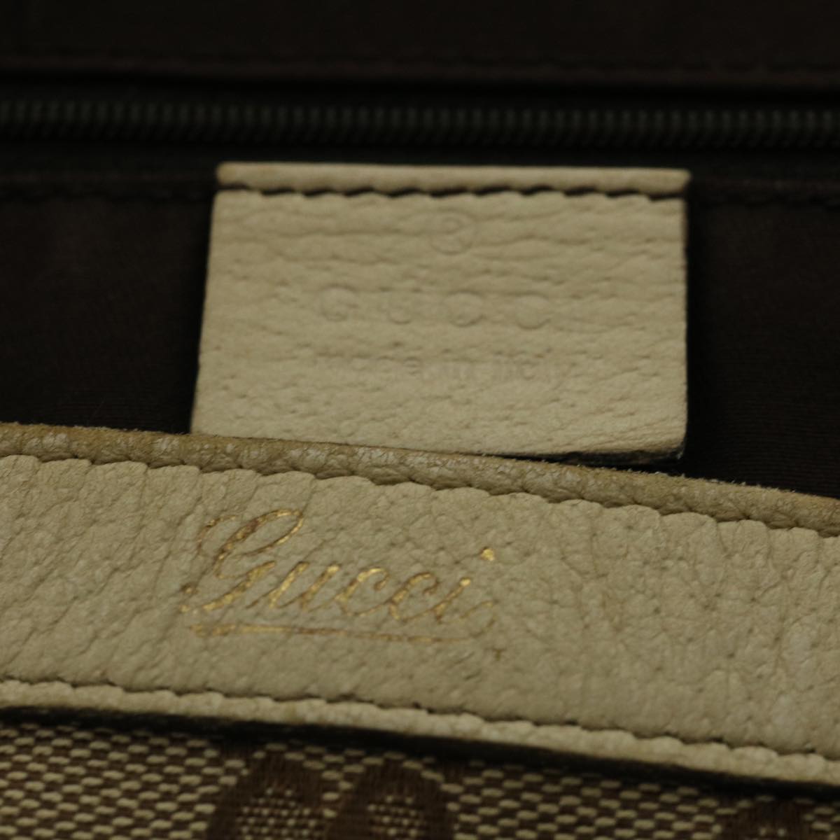 GUCCI GG Canvas Abbey Tote Bag Beige White 205141 tb580