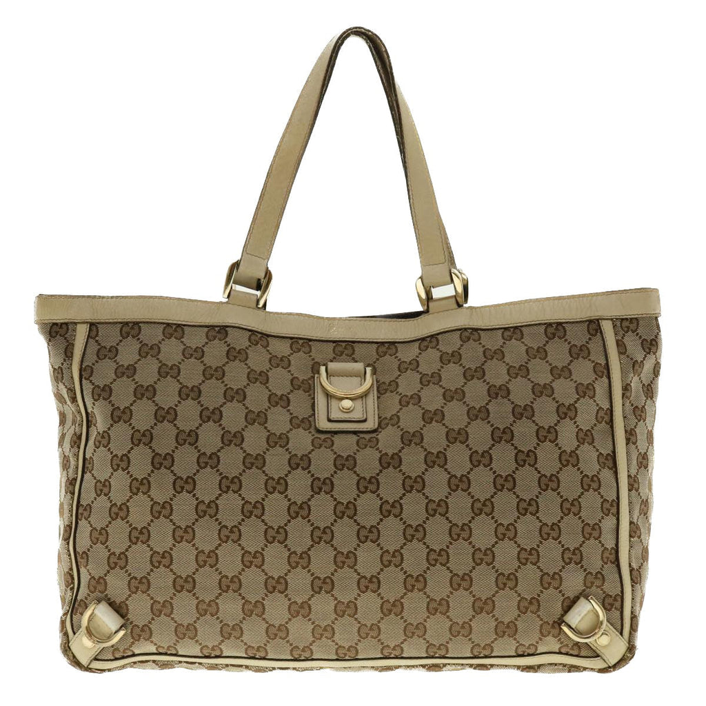 GUCCI GG Canvas Abbey Tote Bag Beige White 205141 tb580