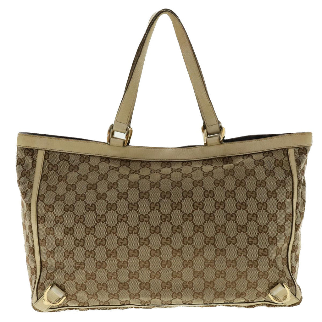 GUCCI GG Canvas Abbey Tote Bag Beige White 205141 tb580