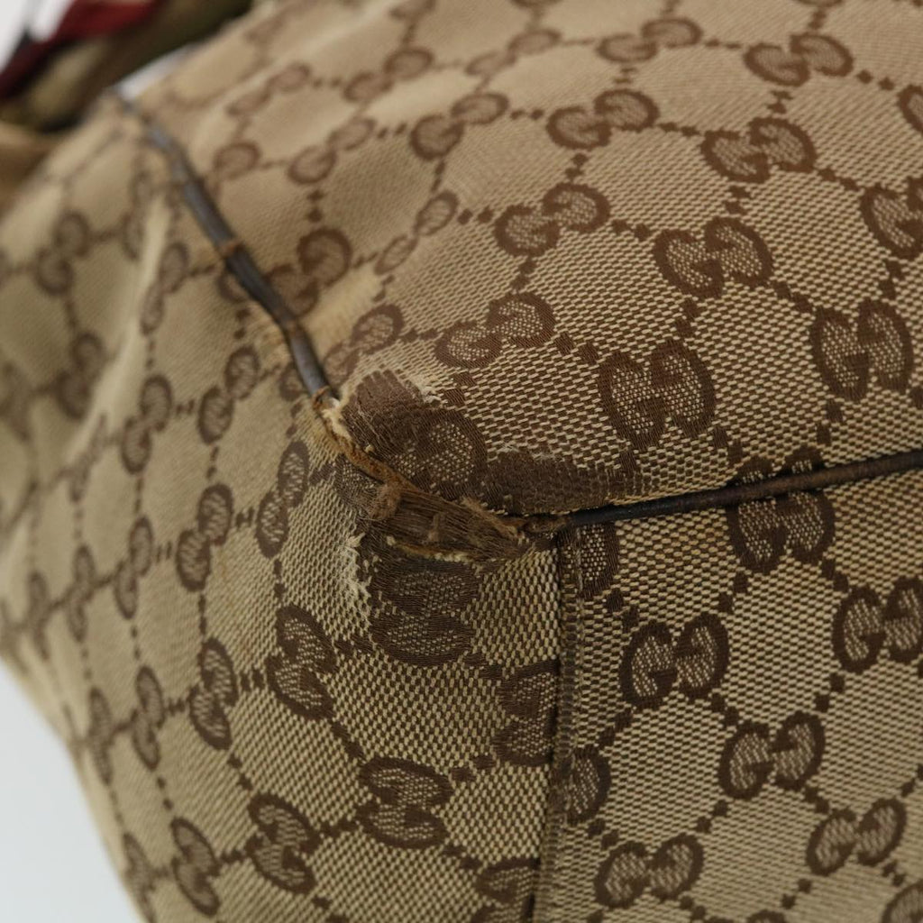 GUCCI GG Canvas Shoulder Bag PVC Leather 3Set Beige tb650