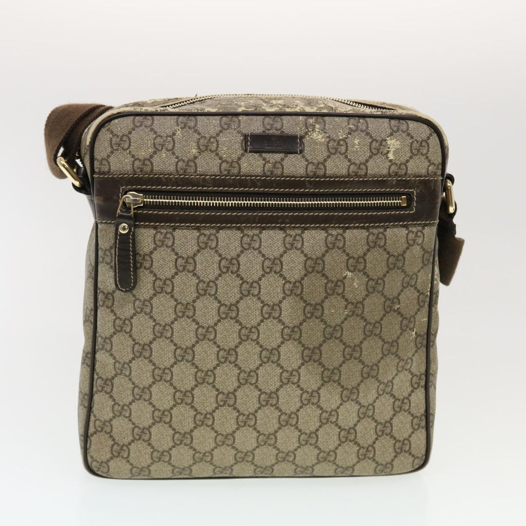 GUCCI GG Canvas Shoulder Bag PVC Leather 3Set Beige tb650
