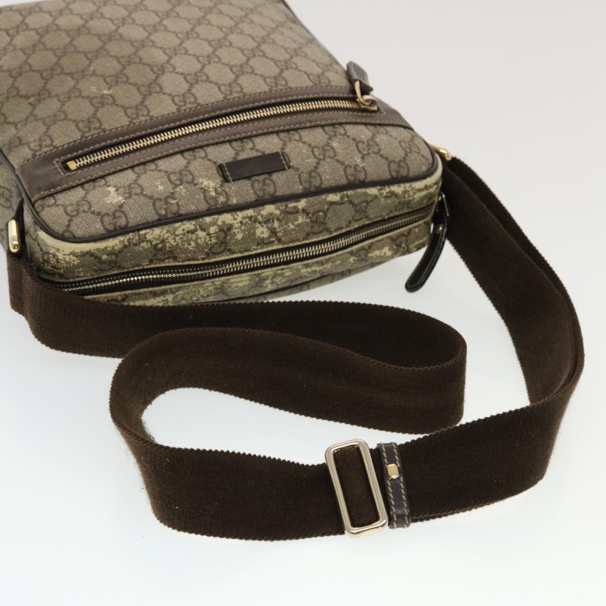 GUCCI GG Canvas Shoulder Bag PVC Leather 3Set Beige tb650