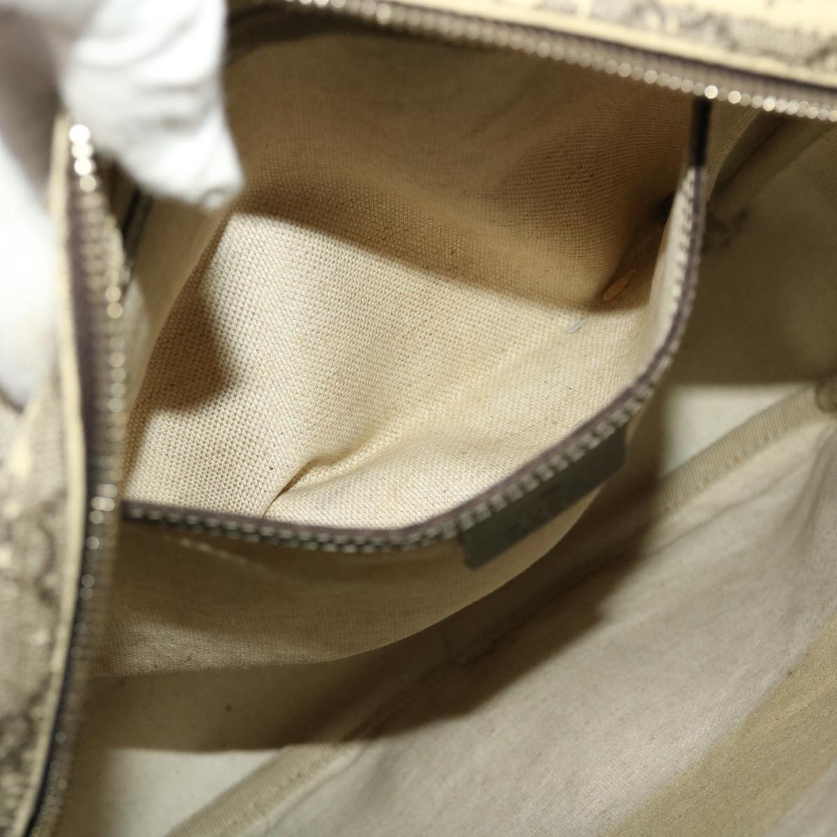 GUCCI GG Canvas Shoulder Bag PVC Leather 3Set Beige tb650
