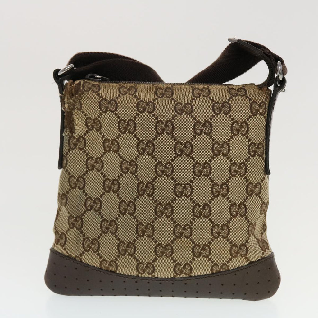 GUCCI GG Canvas Shoulder Bag PVC Leather 3Set Beige tb650