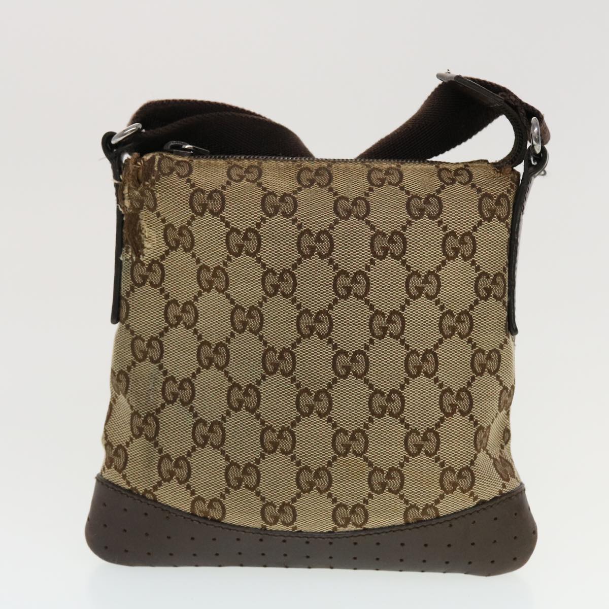 GUCCI GG Canvas Shoulder Bag PVC Leather 3Set Beige tb650