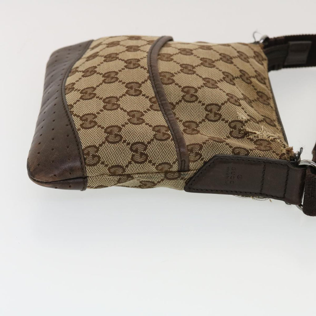 GUCCI GG Canvas Shoulder Bag PVC Leather 3Set Beige tb650