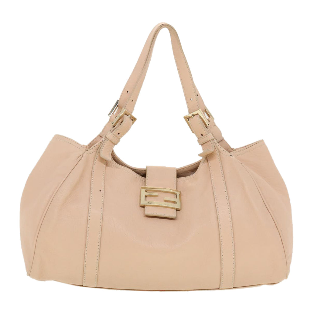FENDI Buckle Tote Bag Leather Pink tb663