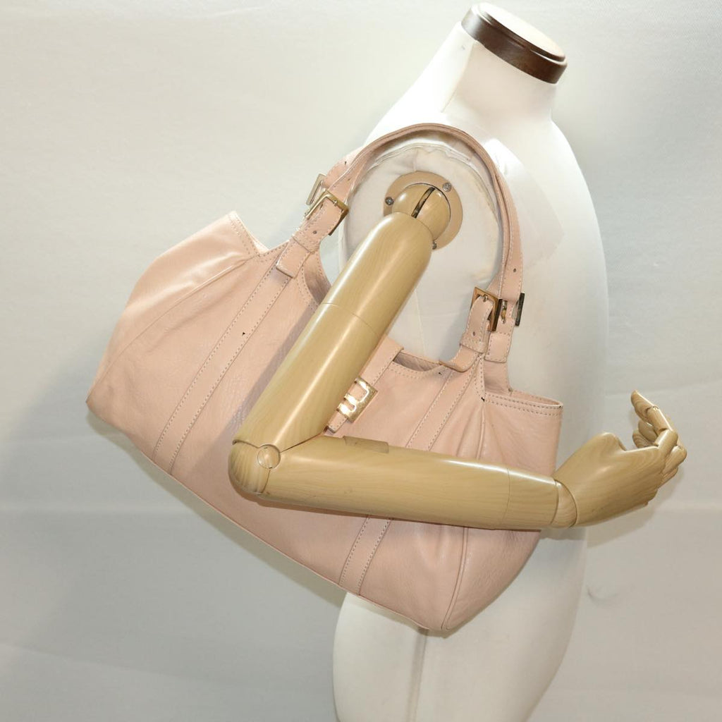 FENDI Buckle Tote Bag Leather Pink tb663