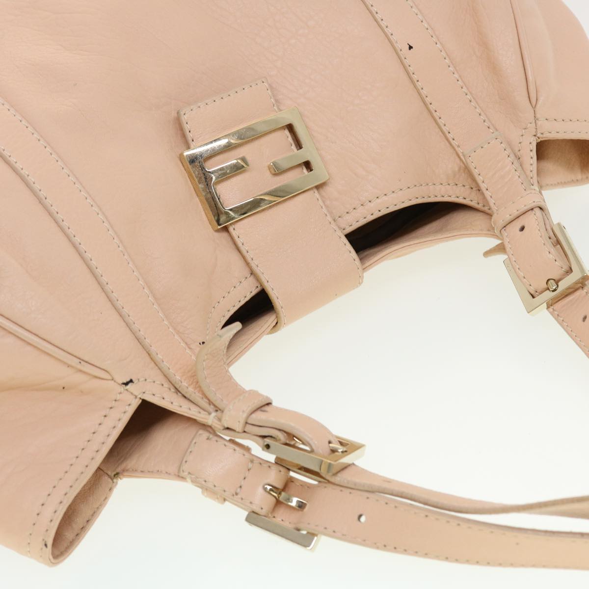 FENDI Buckle Tote Bag Leather Pink tb663