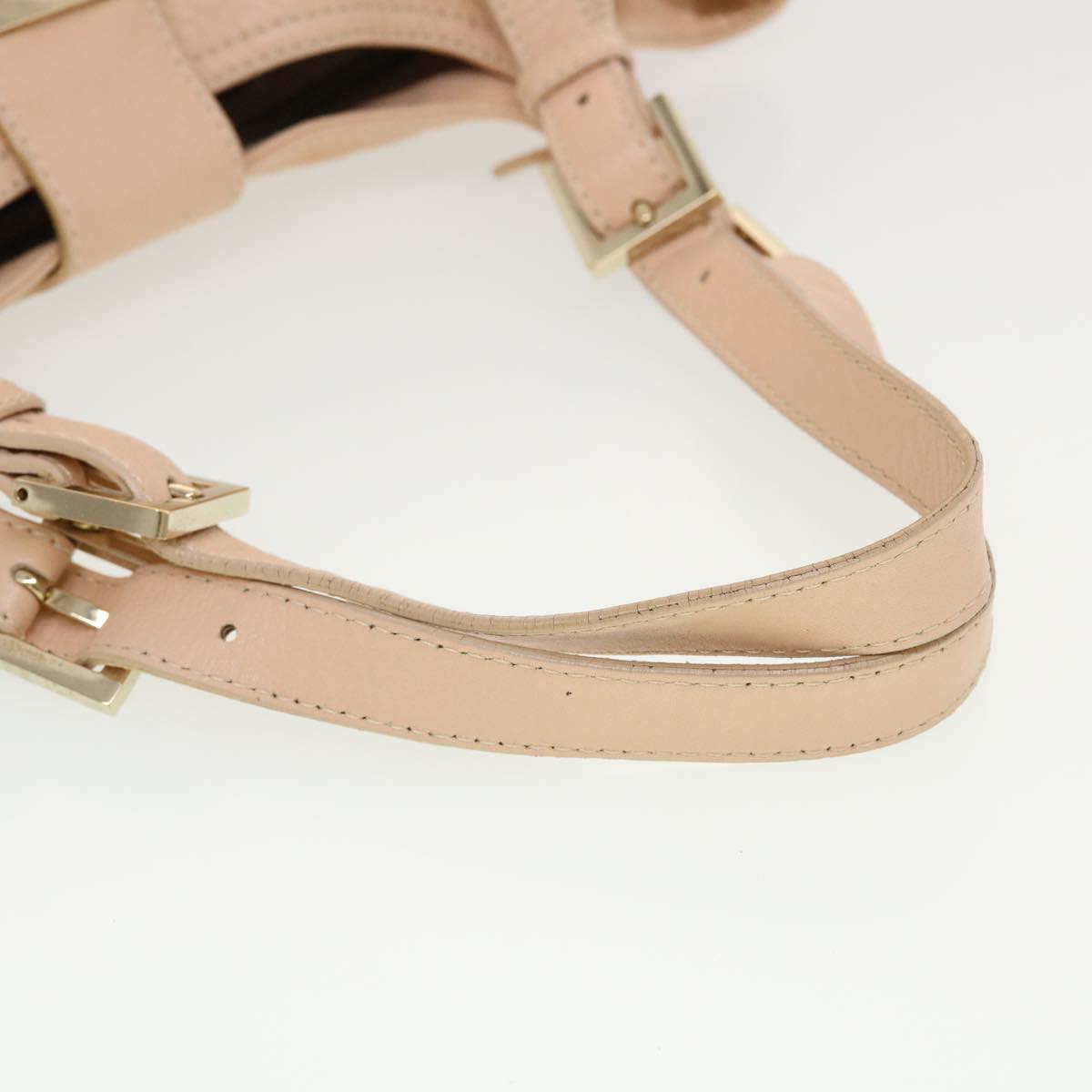 FENDI Buckle Tote Bag Leather Pink tb663
