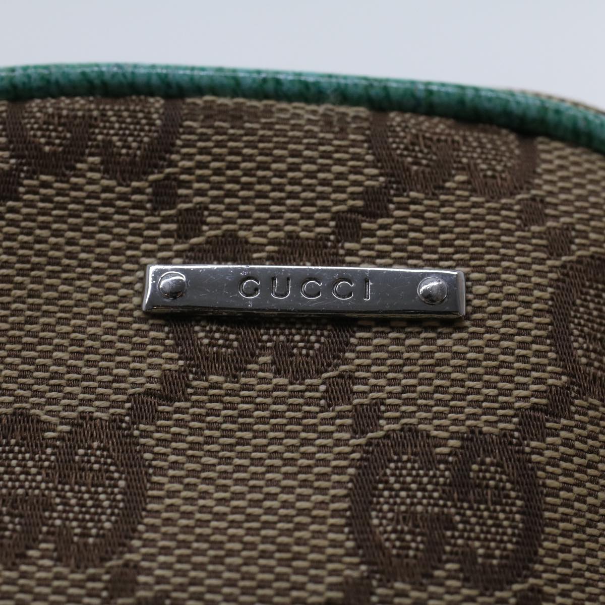 GUCCI GG Canvas Cigarette Case Beige Light Blue 115249 tb678