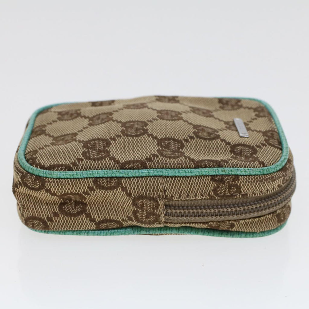 GUCCI GG Canvas Cigarette Case Beige Light Blue 115249 tb678