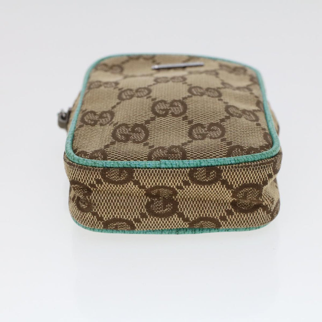 GUCCI GG Canvas Cigarette Case Beige Light Blue 115249 tb678