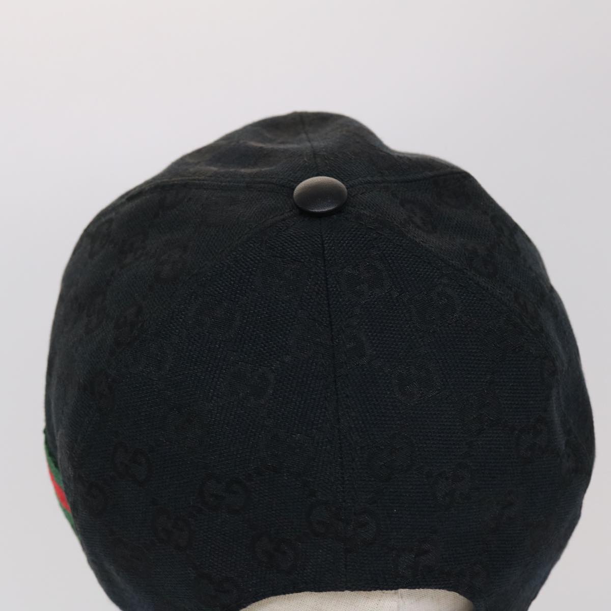 GUCCI GG Canvas Web Sherry Line Cap XL Black Red Green 200035 tb739
