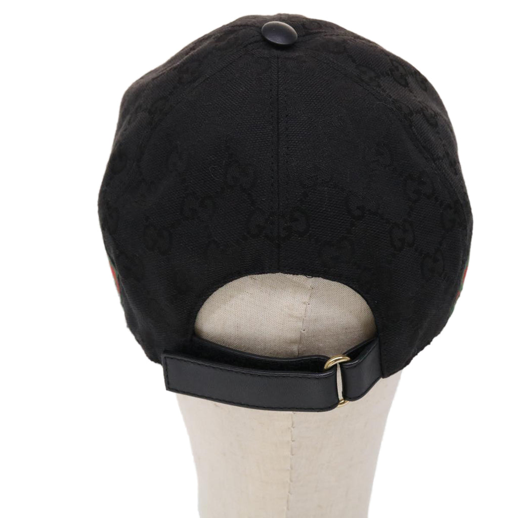 GUCCI GG Canvas Web Sherry Line Cap XL Black Red Green 200035 tb740