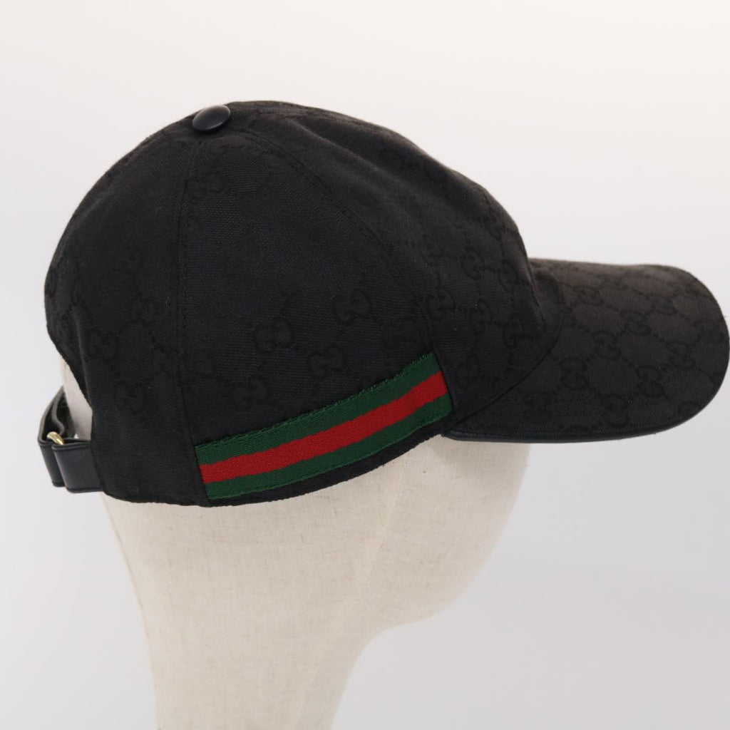 GUCCI GG Canvas Web Sherry Line Cap XL Black Red Green 200035 tb740