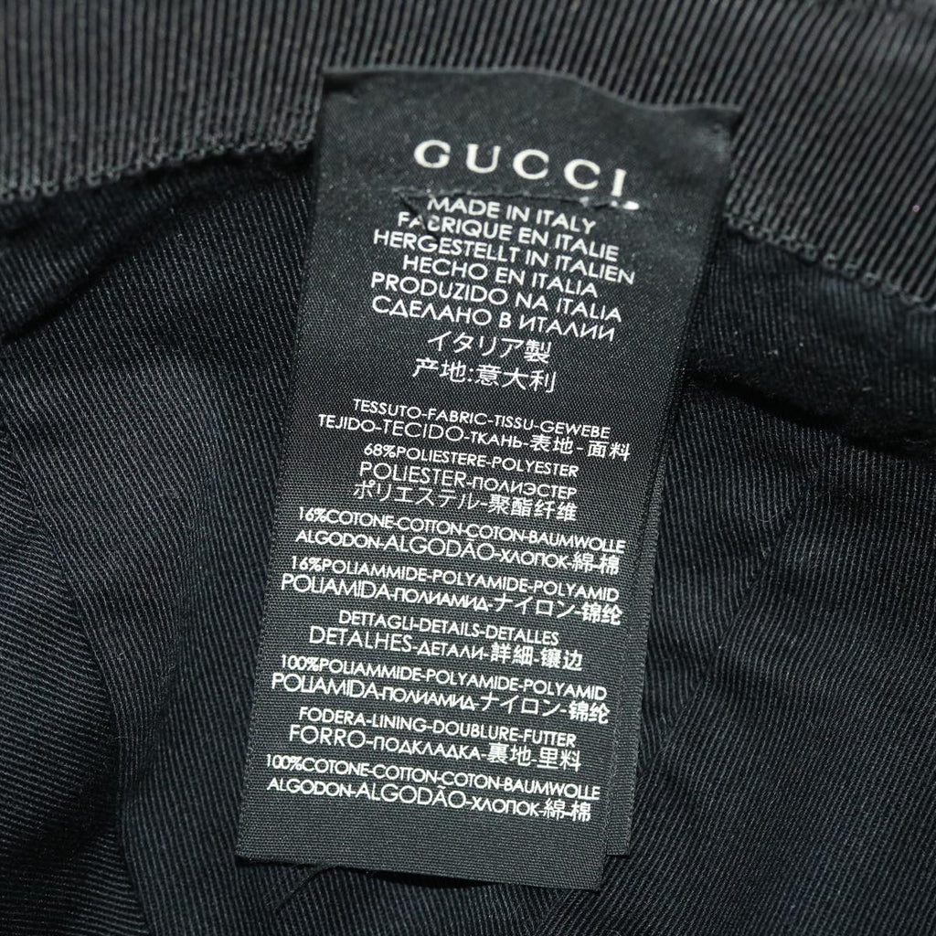 GUCCI GG Canvas Web Sherry Line Cap XL Black Red Green 200035 tb740