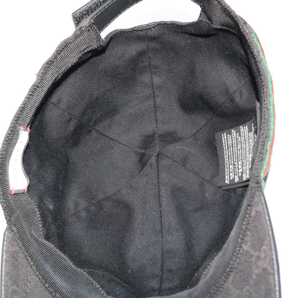 GUCCI GG Canvas Web Sherry Line Cap XL Black Red Green 200035 tb740