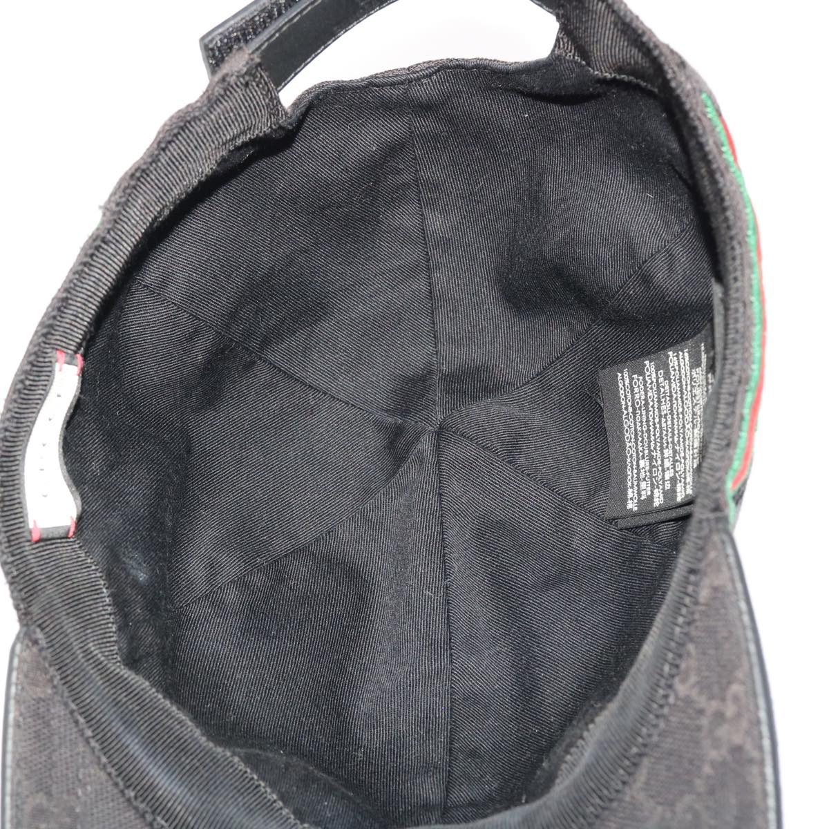 GUCCI GG Canvas Web Sherry Line Cap XL Black Red Green 200035 tb740