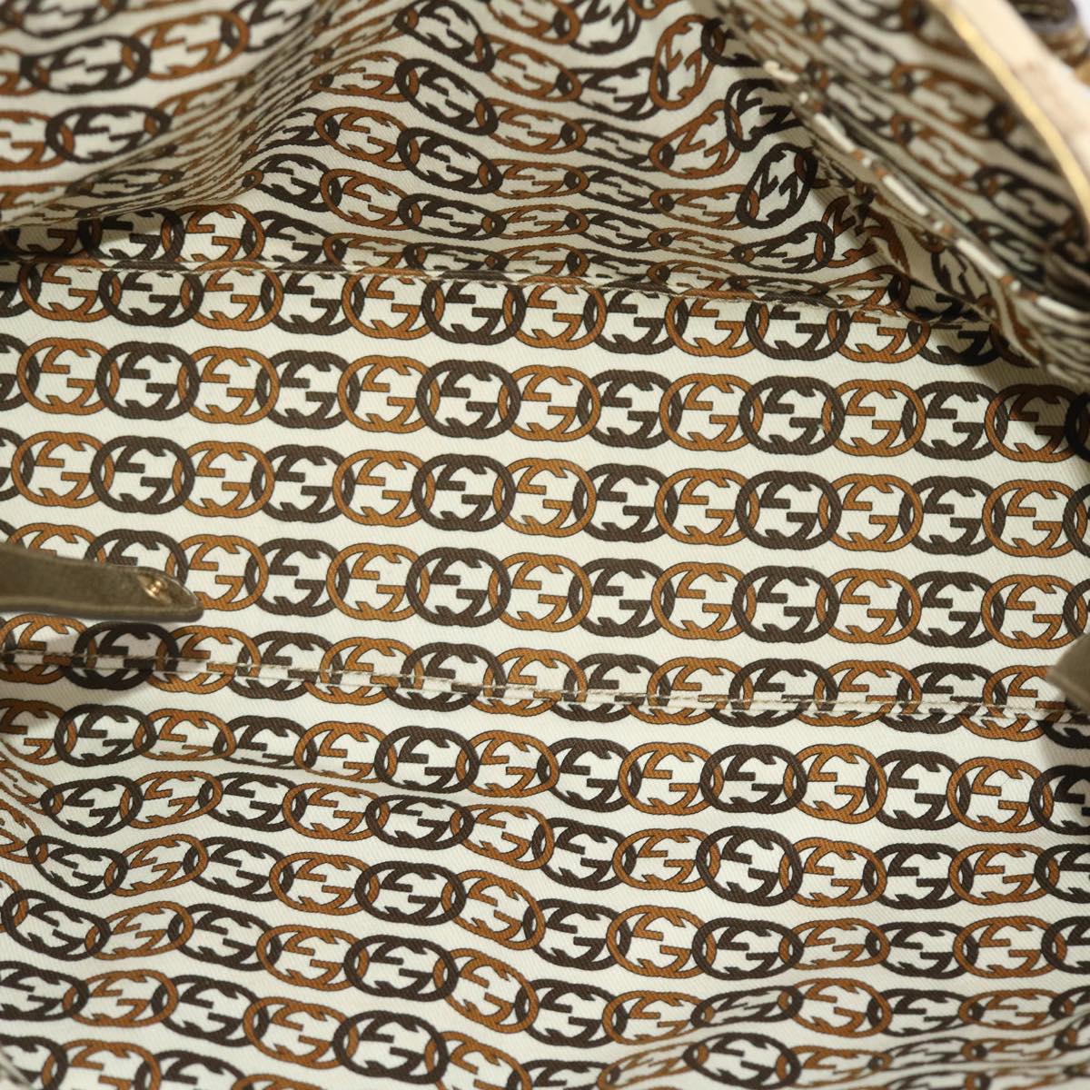 GUCCI GG Canvas Princy Line Tote Bag Leather Gold Tone 163805 tb793
