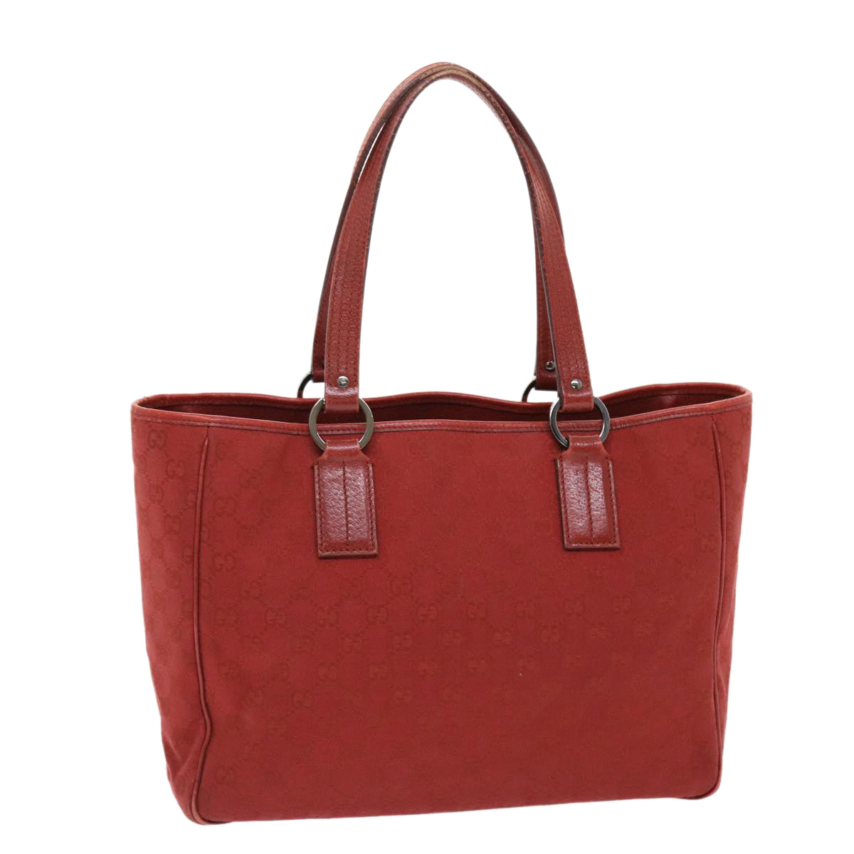 GUCCI GG Canvas Tote Bag Red 113017 tb802