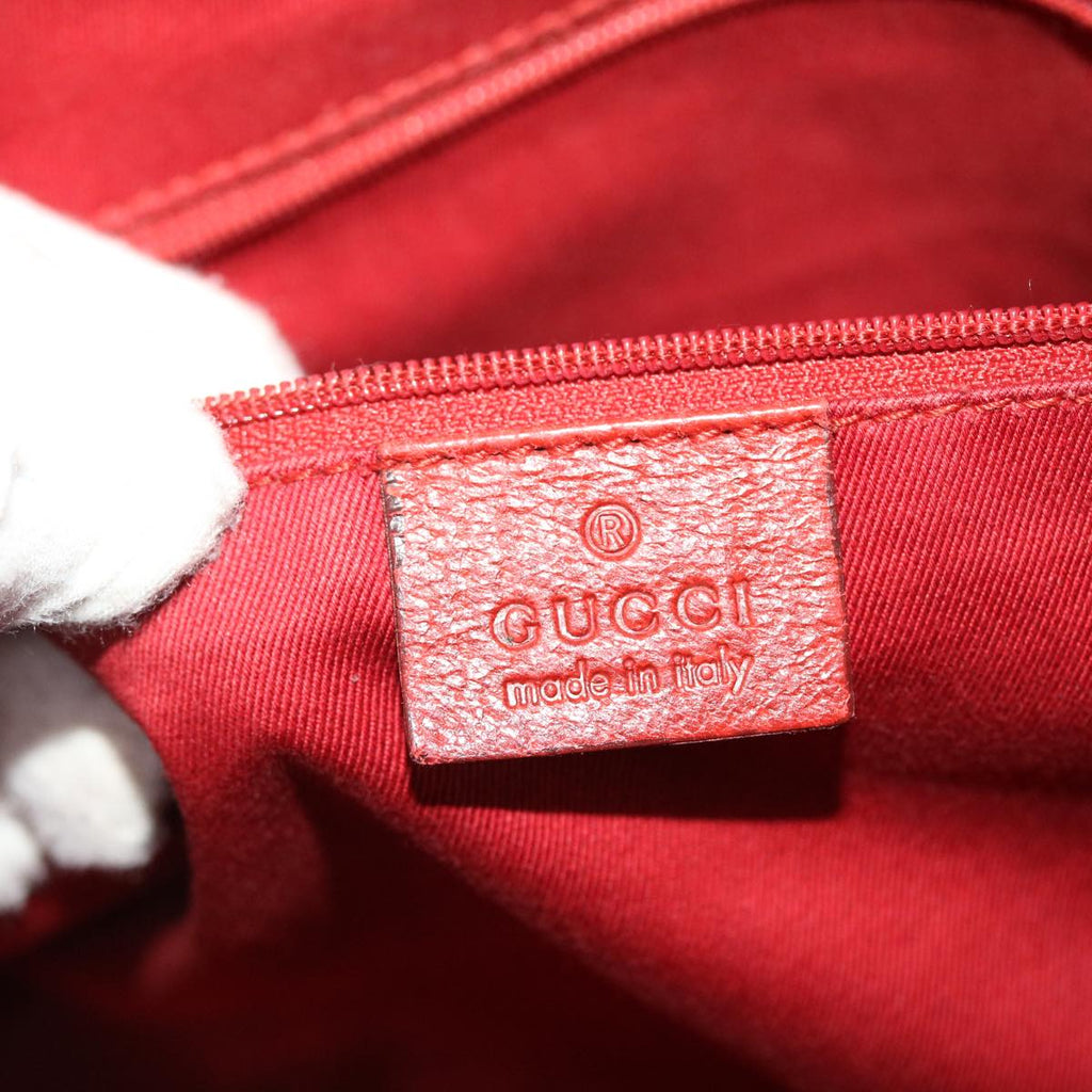 GUCCI GG Canvas Tote Bag Red 113017 tb802