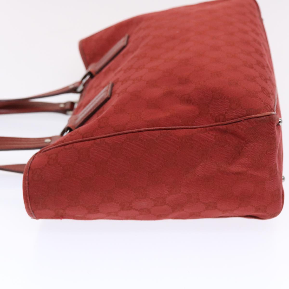 GUCCI GG Canvas Tote Bag Red 113017 tb802