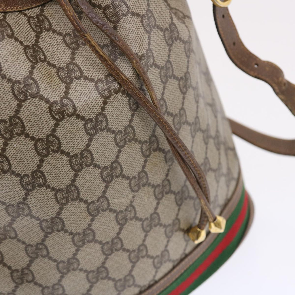 GUCCI GG Canvas Web Sherry Line Shoulder Bag Beige Red Green tb826