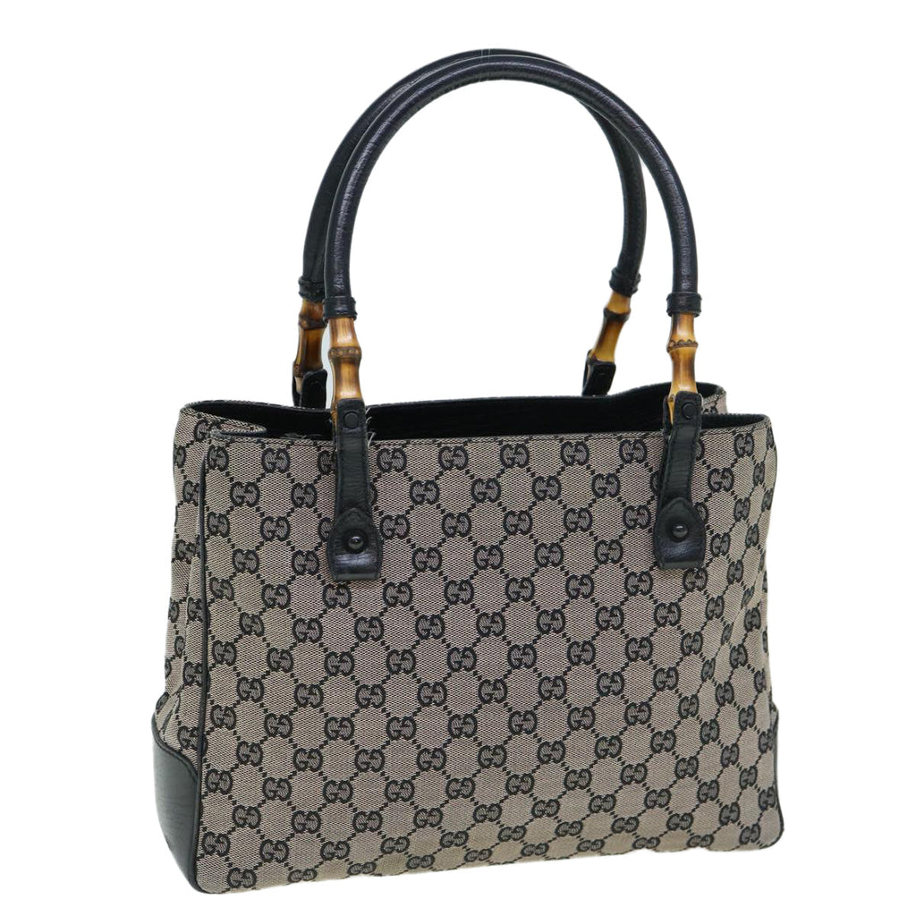 GUCCI GG Canvas Bamboo Tote Bag Navy 112526 tb929