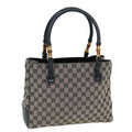 GUCCI GG Canvas Bamboo Tote Bag Navy 112526 tb929