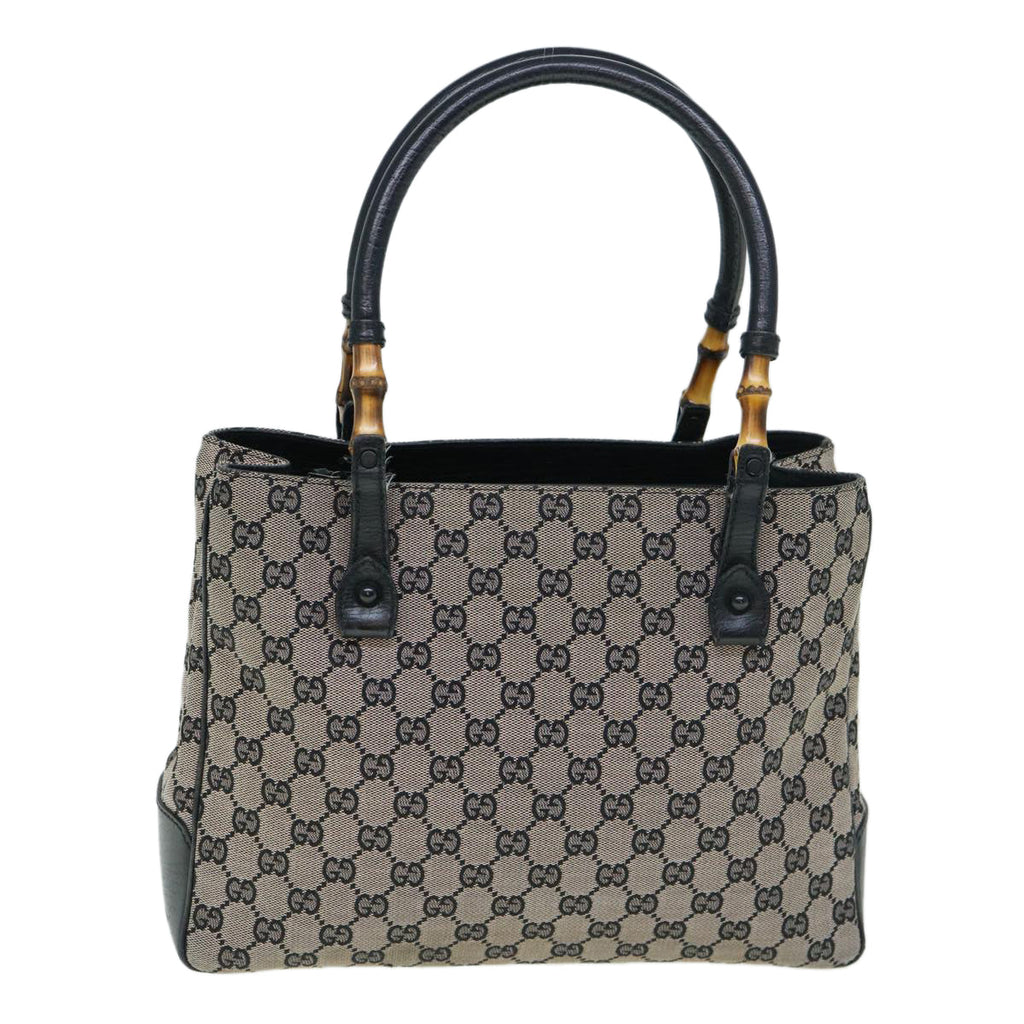 GUCCI GG Canvas Bamboo Tote Bag Navy 112526 tb929