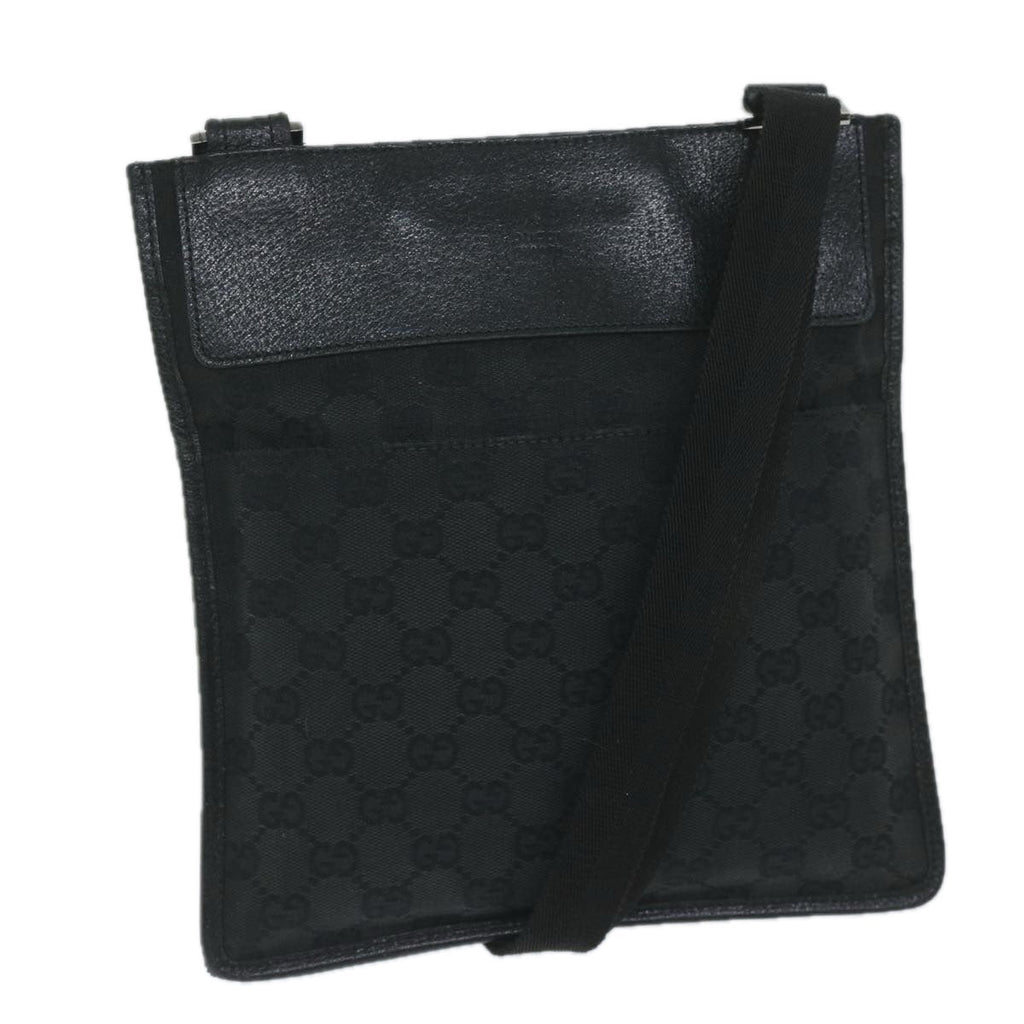 GUCCI GG Canvas Shoulder Bag Black 27639 tb930