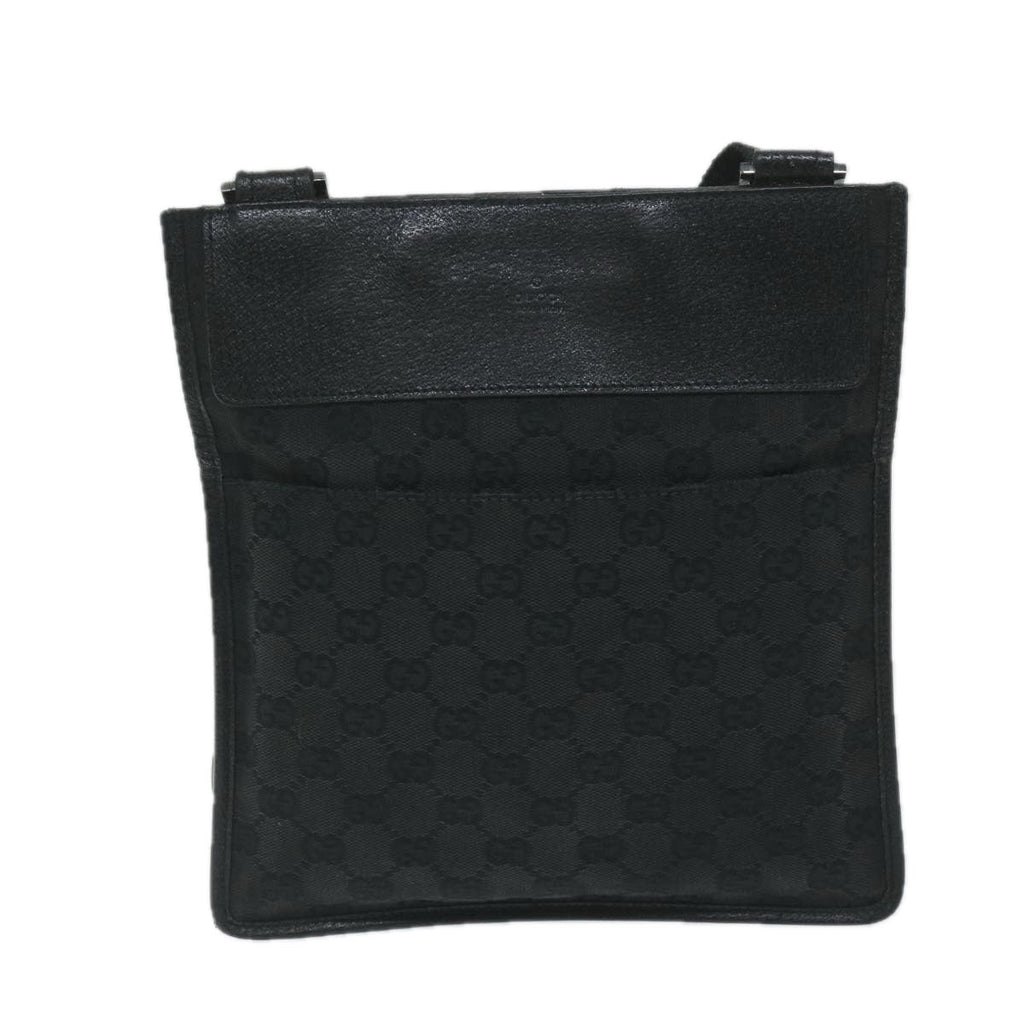 GUCCI GG Canvas Shoulder Bag Black 27639 tb930