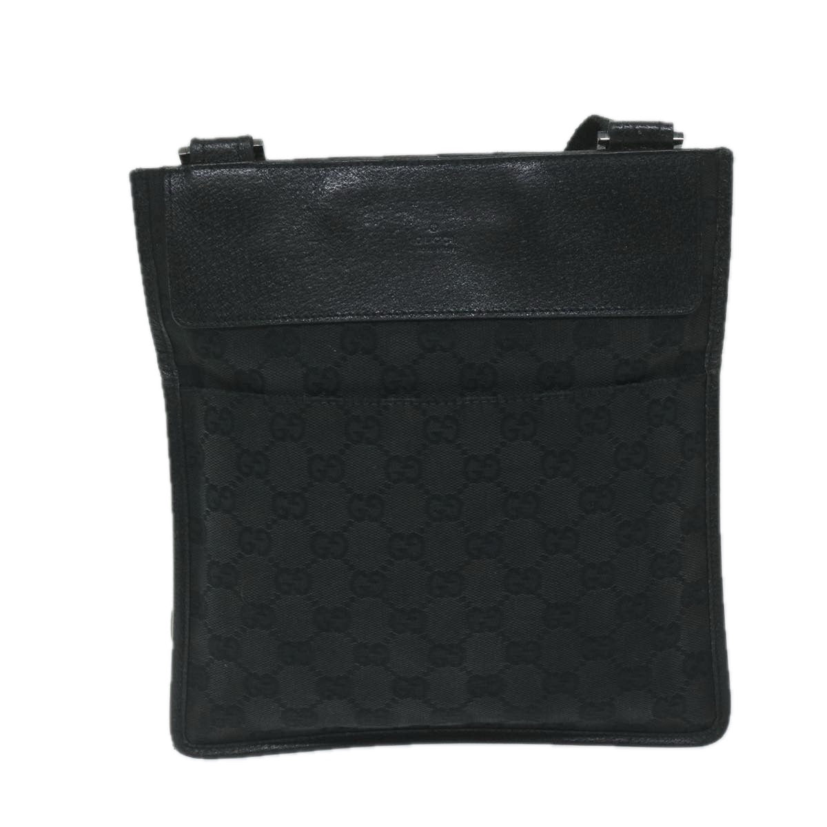 GUCCI GG Canvas Shoulder Bag Black 27639 tb930