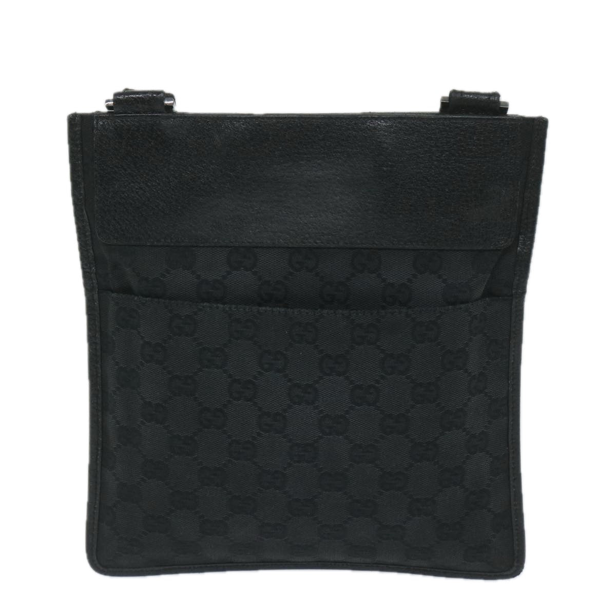 GUCCI GG Canvas Shoulder Bag Black 27639 tb930