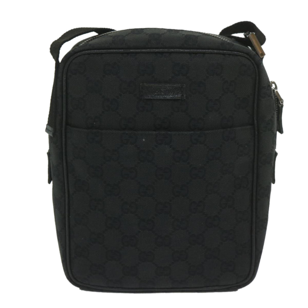 GUCCI GG Canvas Shoulder Bag Black 122759 tb931