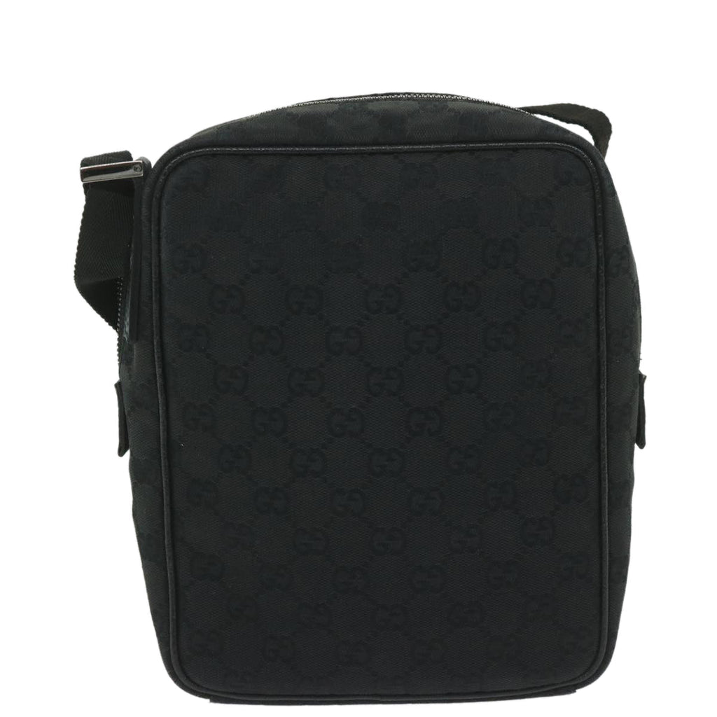 GUCCI GG Canvas Shoulder Bag Black 122759 tb931