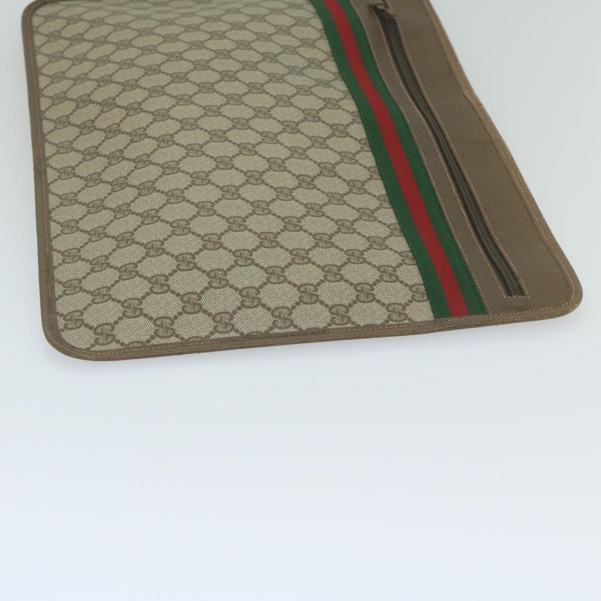 GUCCI GG Supreme Web Sherry Line Briefcase Beige Red Green 89 02 060 tb936