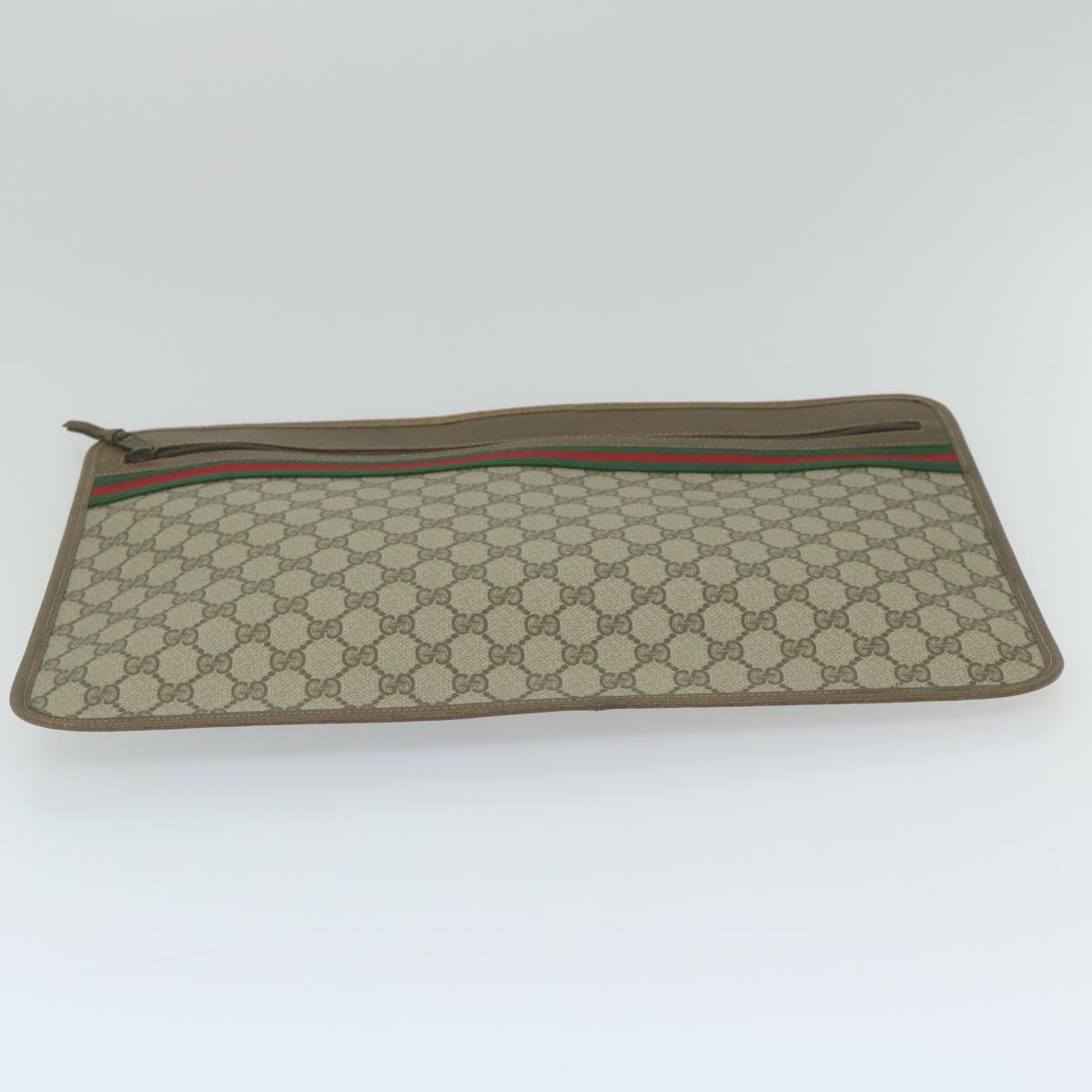 GUCCI GG Supreme Web Sherry Line Briefcase Beige Red Green 89 02 060 tb936