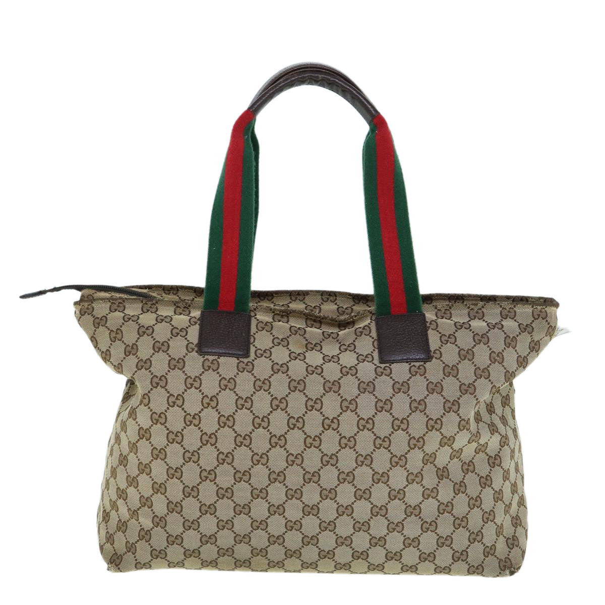 GUCCI GG Canvas Web Sherry Line Mothers Bag Tote Bag Beige Red 155524 tb937