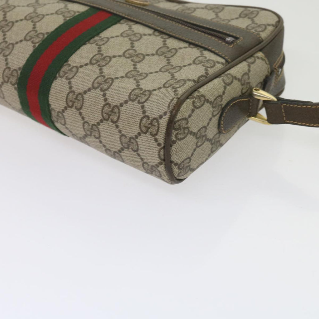GUCCI GG Supreme Web Sherry Line Shoulder Bag Beige Red Green 010 378 tb988