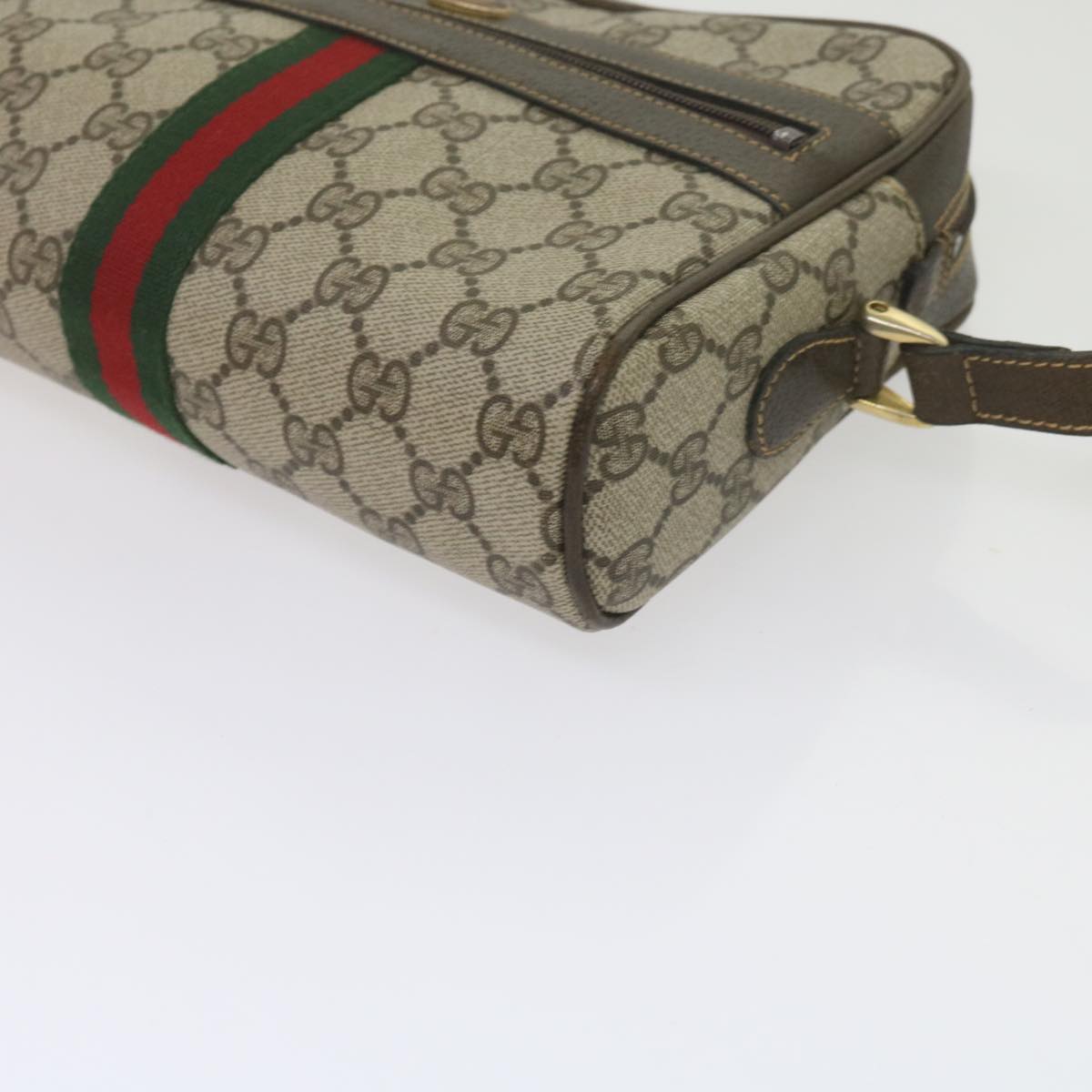 GUCCI GG Supreme Web Sherry Line Shoulder Bag Beige Red Green 010 378 tb988