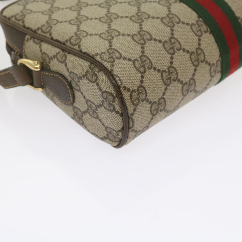 GUCCI GG Supreme Web Sherry Line Shoulder Bag Beige Red Green 010 378 tb988