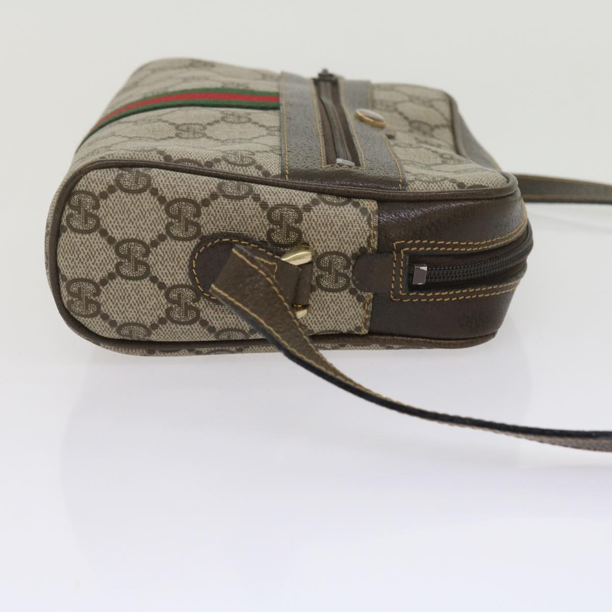 GUCCI GG Supreme Web Sherry Line Shoulder Bag Beige Red Green 010 378 tb988