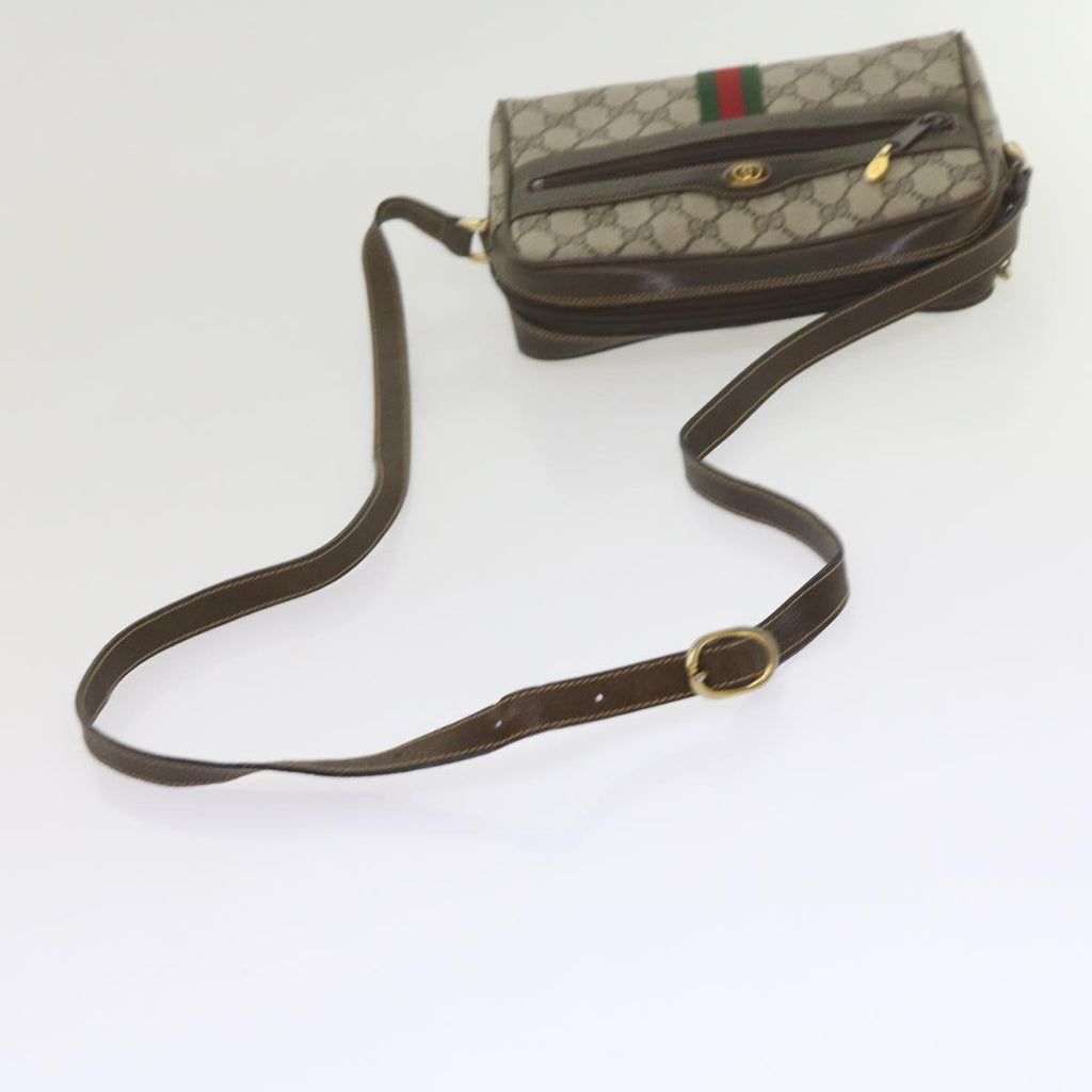 GUCCI GG Supreme Web Sherry Line Shoulder Bag Beige Red Green 010 378 tb988