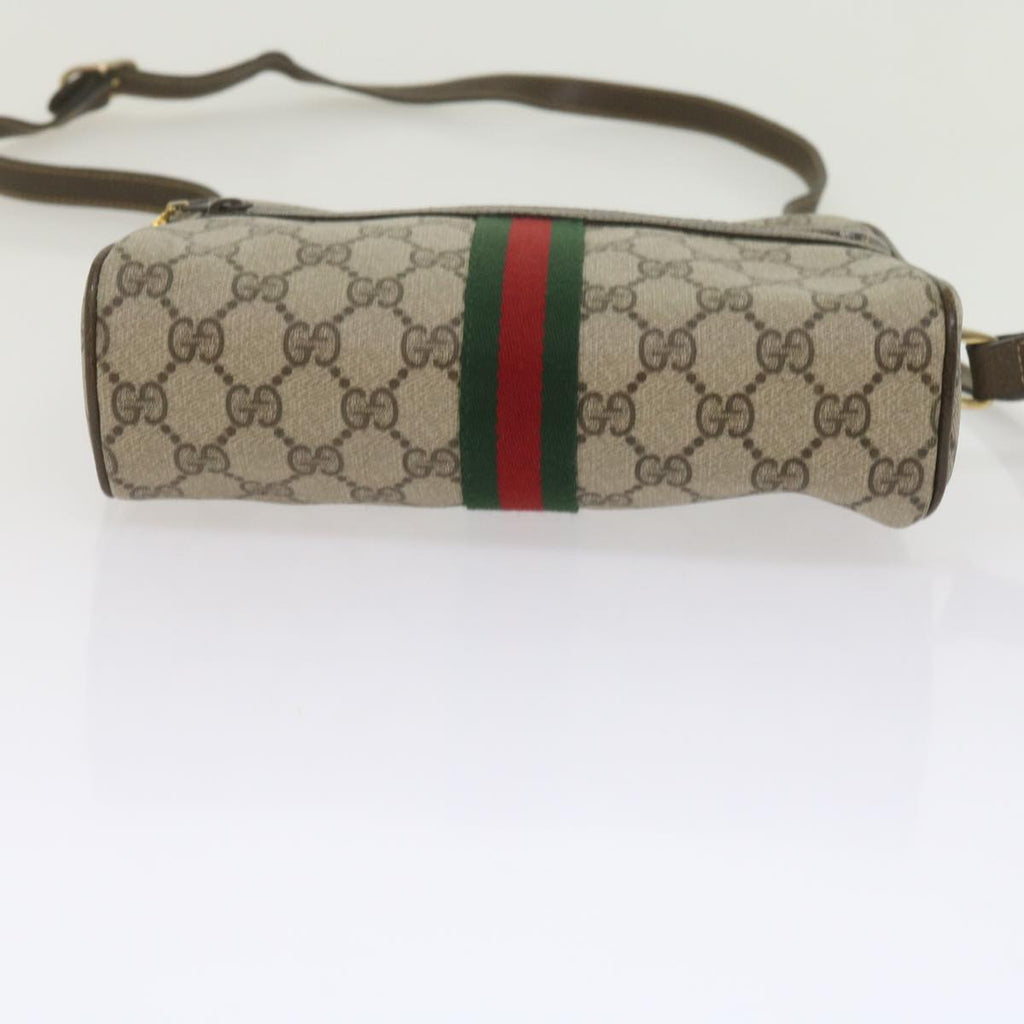 GUCCI GG Supreme Web Sherry Line Shoulder Bag Beige Red Green 010 378 tb988