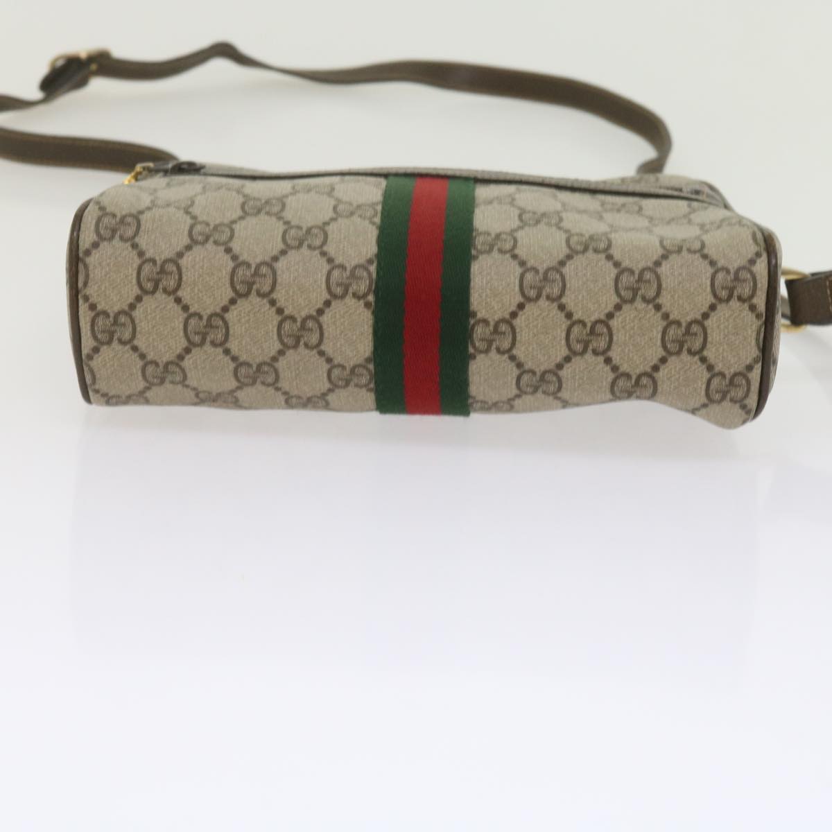 GUCCI GG Supreme Web Sherry Line Shoulder Bag Beige Red Green 010 378 tb988